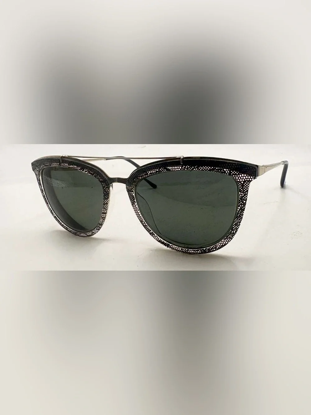 Zenni 1131221 Black Gold Translucent Oval Sunglasses Frames Only